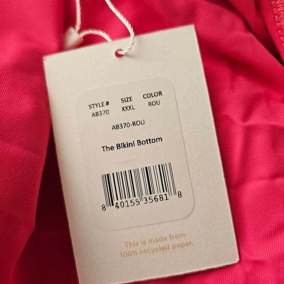 Andie Swim The Bikini Bottom Rou Pink Casual Vacation Beach Pool Style # AB370 - Picture 8 of 11